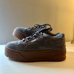Grey Puma platform sneakers